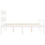 Seniorenbett Massivholz Kopfteil weiß 160x200 cm von vidaXL, Betten und Lattenroste - Ref: Foro24-3195362, Preis: 179,78 €, R...