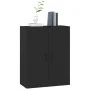 Black engineered wood hanging cabinet 69.5x34x90 cm by vidaXL, Lockers and storage cabinets - Ref: Foro24-812268, Price: 74,2...
