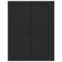 Black engineered wood hanging cabinet 69.5x34x90 cm by vidaXL, Lockers and storage cabinets - Ref: Foro24-812268, Price: 74,2...