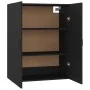 Black engineered wood hanging cabinet 69.5x34x90 cm by vidaXL, Lockers and storage cabinets - Ref: Foro24-812268, Price: 74,2...