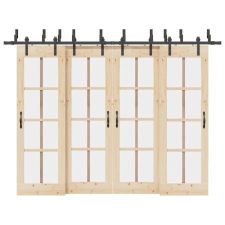 Kit de herrajes para puertas correderas acero negro 305 cm | Foro24.es | Tu tienda online para hogar, jardín y más Foro24.es