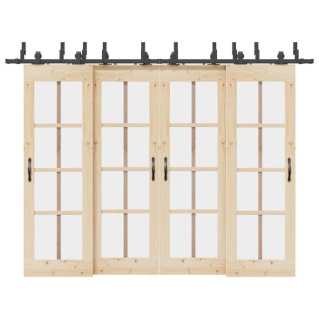 Kit de herrajes para puertas correderas acero negro 305 cm | Foro24.es | Tu tienda online para hogar, jardín y más Foro24.es