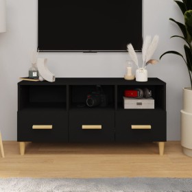 Schwarzer TV-Schrank aus Sperrholz, 102 x 36 x 50 cm von vidaXL, TV-Möbel - Ref: Foro24-812601, Preis: 74,98 €, Rabatt: %