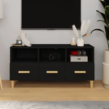 Mueble de TV madera contrachapada negro 102x36x50 cm de vidaXL, Muebles TV - Ref: Foro24-812601, Precio: 73,96 €, Descuento: %