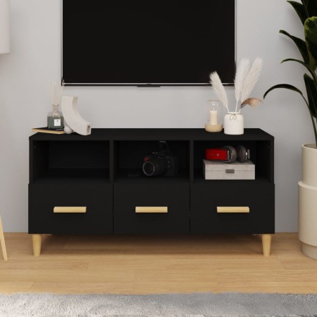 Schwarzer TV-Schrank aus Sperrholz, 102 x 36 x 50 cm von vidaXL, TV-Möbel - Ref: Foro24-812601, Preis: 74,98 €, Rabatt: %