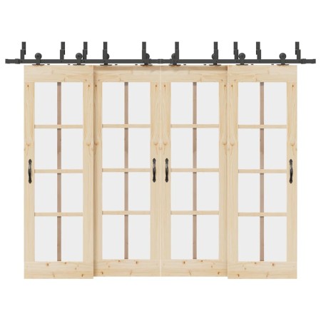 Kit de herrajes para puertas correderas acero negro 305 cm | Foro24.es | Tu tienda online para hogar, jardín y más Foro24.es