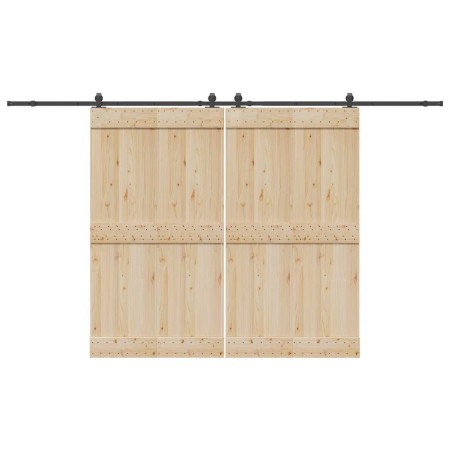 Kit de herrajes para puertas correderas acero negro 366 cm | Foro24.es | Tu tienda online para hogar, jardín y más Foro24.es