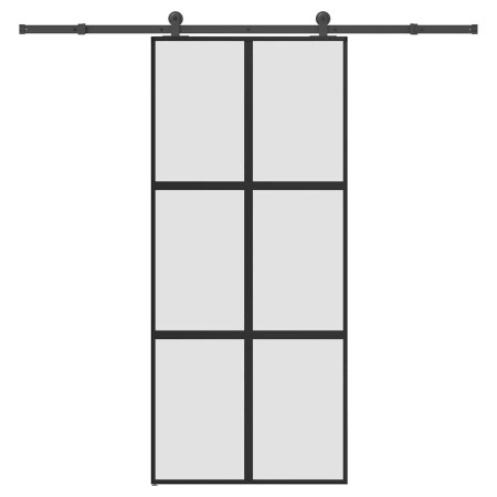Puerta corredera set herrajes vidrio templado aluminio 90x205cm von , Türen für zu Hause - Ref: Foro24-3332963, Preis: 252,87...