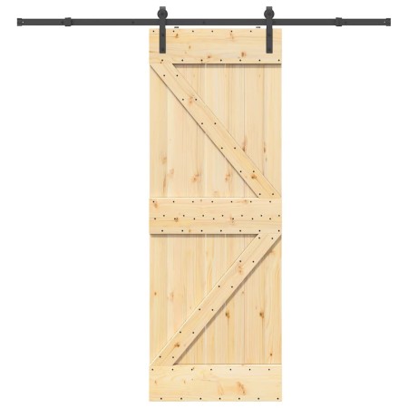 Puerta corredera con herrajes madera maciza de pino 70x210 cm by , Doors - Ref: Foro24-3332610, Price: 166,94 €, Discount: %
