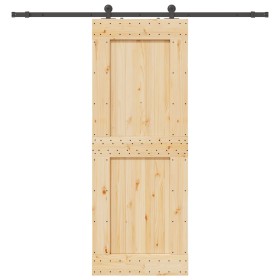 Puerta corredera con herrajes madera maciza de pino 85x210 cm de , Puertas - Ref: Foro24-3332720, Precio: 193,77 €, Descuento: %