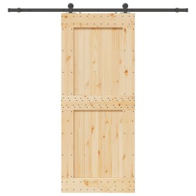 Puerta corredera con herrajes madera maciza de pino 95x210 cm de , Puertas - Ref: Foro24-3332722, Precio: 194,85 €, Descuento: %
