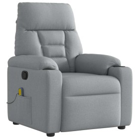Sillón reclinable de masaje de tela gris claro