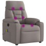 Sillón de masaje reclinable de tela gris taupé