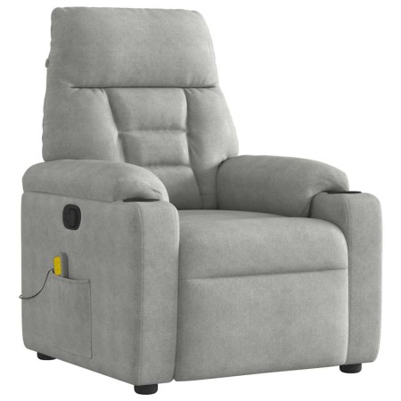 Sillón reclinable de masaje tela de microfibra gris claro | Foro24.es | Tu tienda online para hogar, jardín y más Foro24.es