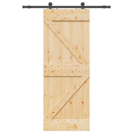 Puerta corredera con herrajes madera maciza de pino 80x210 cm | Foro24.es | Tu tienda online para hogar, jardín y más Foro24.es