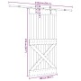 Puerta corredera con herrajes madera maciza de pino 100x210 cm de , Puertas - Ref: Foro24-3332795, Precio: 211,58 €, Descuent...