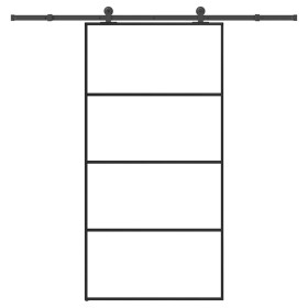 Puerta corredera set herrajes vidrio ESG aluminio 102,5x205 cm by , Doors for the home - Ref: Foro24-3332879, Price: 257,61 €...