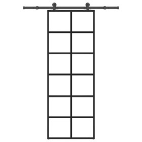 Puerta corredera con set herrajes vidrio ESG aluminio 76x205 cm von , Türen für zu Hause - Ref: Foro24-3332839, Preis: 233,00...