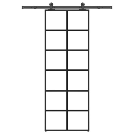 Puerta corredera con set herrajes vidrio ESG aluminio 76x205 cm by , Doors for the home - Ref: Foro24-3332839, Price: 233,00 ...