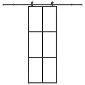 Puerta corredera con set herrajes vidrio ESG aluminio 76x205 cm by , Doors for the home - Ref: Foro24-3332818, Price: 221,76 ...