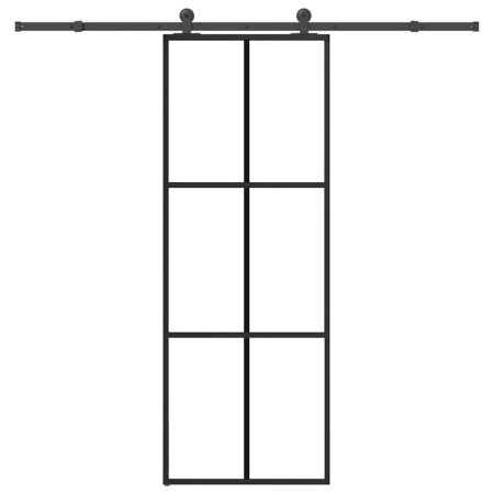 Puerta corredera con set herrajes vidrio ESG aluminio 76x205 cm by , Doors for the home - Ref: Foro24-3332818, Price: 221,76 ...