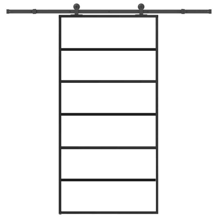 Puerta corredera con herrajes 102x205 cm ESG vidrio y aluminio by , Doors for the home - Ref: Foro24-3332832, Price: 241,99 €...