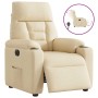 Sillón reclinable eléctrico de tela crema by , Armchairs - Ref: Foro24-3303020, Price: 195,75 €, Discount: %