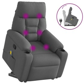Silla de masaje reclinable de pie de tela gris