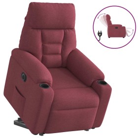 Sillón eléctrico reclinable elevable de tela rojo
