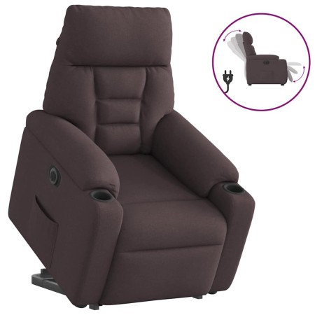 Sillón eléctrico reclinable elevable de tela marrón oscuro | Foro24.es | Tu tienda online para hogar, jardín y más Foro24.es