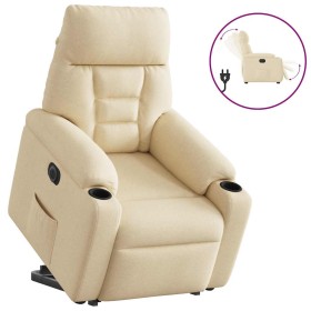 Sillón eléctrico reclinable elevable de tela color crema by , Armchairs - Ref: Foro24-3303060, Price: 265,12 €, Discount: %