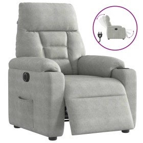 Sillón reclinable eléctrico tela de microfibra gris claro de , Sillones - Ref: Foro24-3303074, Precio: 235,49 €