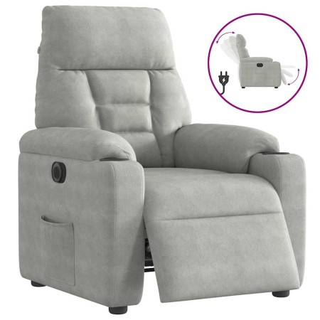 Sillón reclinable eléctrico tela de microfibra gris claro | Foro24.es | Tu tienda online para hogar, jardín y más Foro24.es