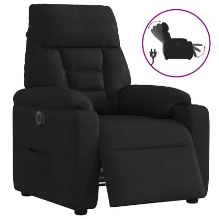 Sillón reclinable eléctrico tela de microfibra negro de , Sillones - Ref: Foro24-3303076, Precio: 234,96 €