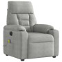 Sillón reclinable masaje eléctrico tela microfibra gris claro | Foro24.es | Tu tienda online para hogar, jardín y más Foro24.es