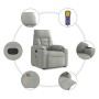Sillón reclinable masaje eléctrico tela microfibra gris claro | Foro24.es | Tu tienda online para hogar, jardín y más Foro24.es
