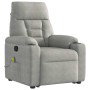 Sillón reclinable de masaje elevable tela microfibra gris claro | Foro24.es | Tu tienda online para hogar, jardín y más Foro24.es