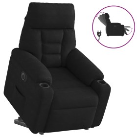 Sillón eléctrico reclinable elevable tela microfibra negro de , Sillones - Ref: Foro24-3303104, Precio: 305,60 €