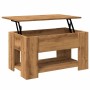 Mesa de centro madera de ingeniería roble artesanal 79x49x41 cm by , Coffee table - Ref: Foro24-856929, Price: 97,61 €, Disco...