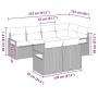 Conjunto de sofá de jardín 7 pcs Beige Poliratán