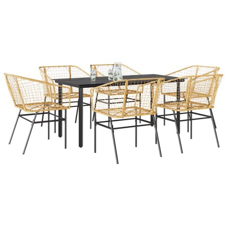 Juego de comedor de jardín 7 pzas ratán PE marrón von , Gartensets - Ref: Foro24-3334594, Preis: 377,75 €, Rabatt: %