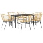 Juego de comedor de jardín 7 pzas ratán PE marrón von , Gartensets - Ref: Foro24-3334594, Preis: 377,75 €, Rabatt: %