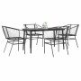 Juego de comedor jardín 5 piezas ratán sintético vidrio negro de , Conjuntos de jardín - Ref: Foro24-3334487, Precio: 290,99 ...