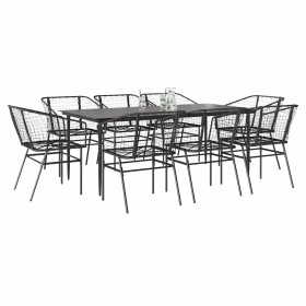 Juego de comedor jardín 9 piezas ratán polivinílico negro de , Conjuntos de jardín - Ref: Foro24-3334491, Precio: 538,33 €, D...