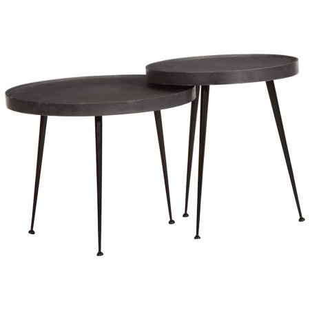 Mesa de centro 2 uds madera contrachapada negra | Foro24.es | Tu tienda online para hogar, jardín y más Foro24.es