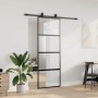 Puerta corredera con herrajes negro 76x205 cm vidrio templado | Foro24.es | Tu tienda online para hogar, jardín y más Foro24.es