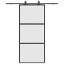 Puerta corredera con herrajes negro 90x205 cm vidrio templado by , Doors - Ref: Foro24-3375815, Price: 263,24 €, Discount: %