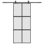 Puerta corredera con herrajes negro 90x205 cm vidrio templado by , Doors - Ref: Foro24-3375881, Price: 253,59 €, Discount: %