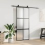 Puerta corredera con herrajes negro 90x205 cm vidrio templado by , Doors - Ref: Foro24-3375881, Price: 253,59 €, Discount: %