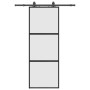 Puerta corredera con herrajes negro 76x205 cm vidrio templado by , Doors - Ref: Foro24-3375912, Price: 218,88 €, Discount: %